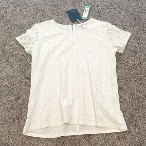 White silk with felt blouse